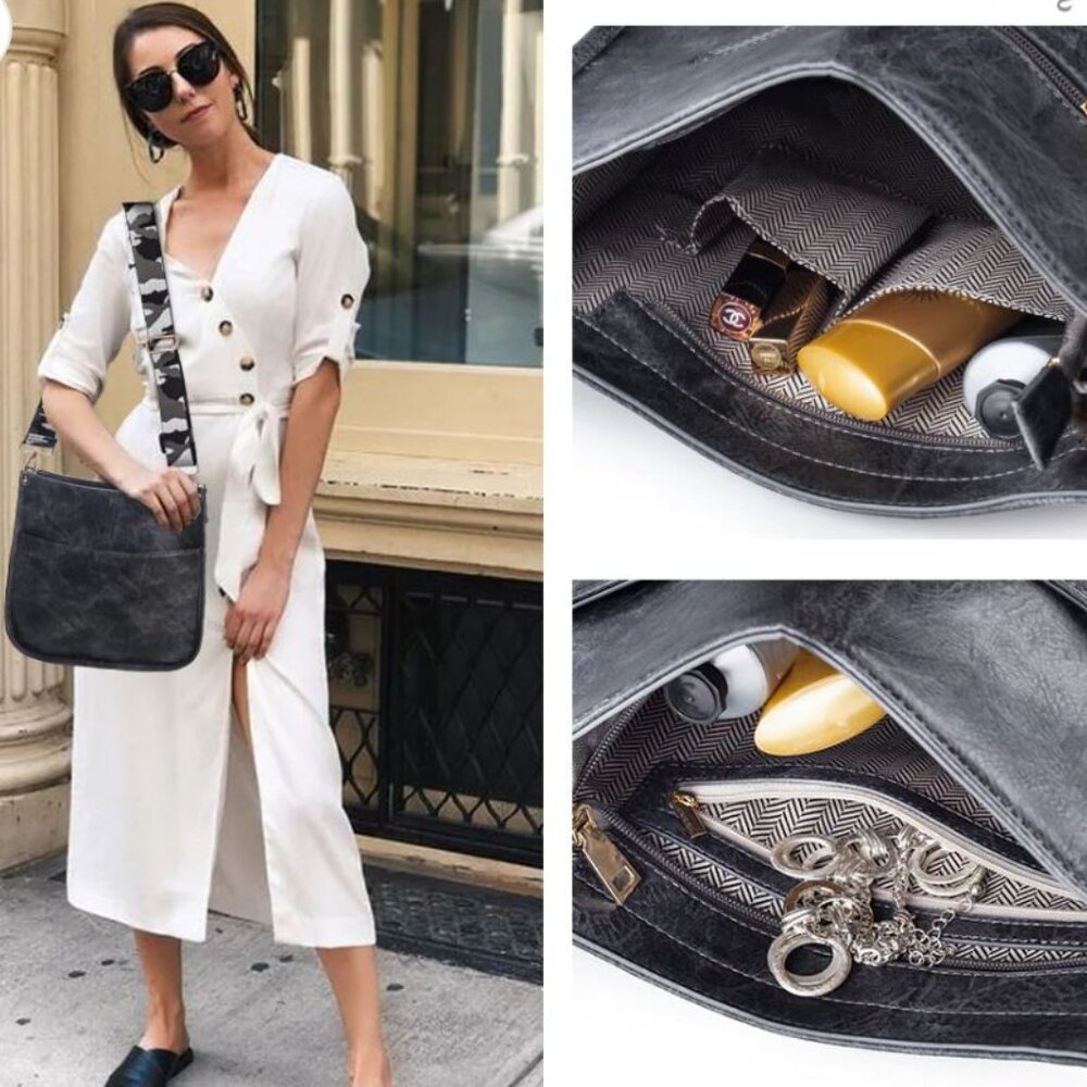 Viva Terry Vegan Leather Crossbody Camo Strap